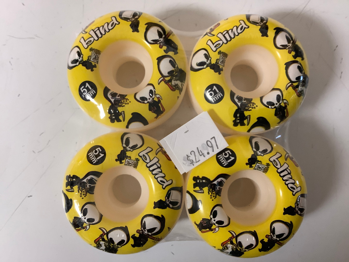 Blind wheels 51mm yellow grim reaper