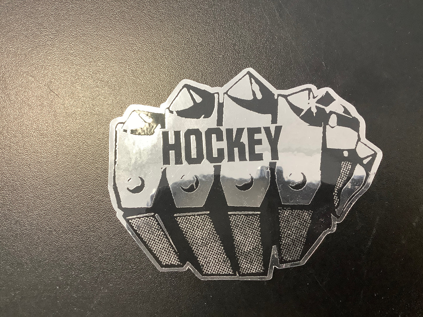 Hockey metal fist sticker