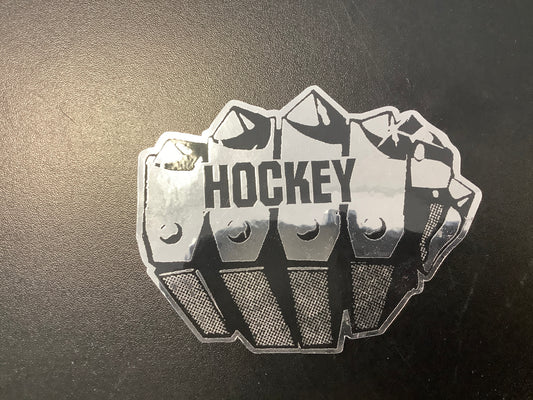 Hockey metal fist sticker