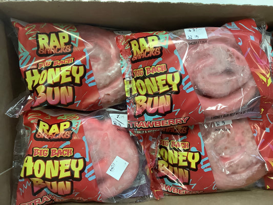 Rap Snacks Big Back Jumbo Strawberry Iced Honey Bun 4oz