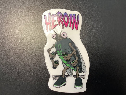 Heroin monster bug 6” sticker
