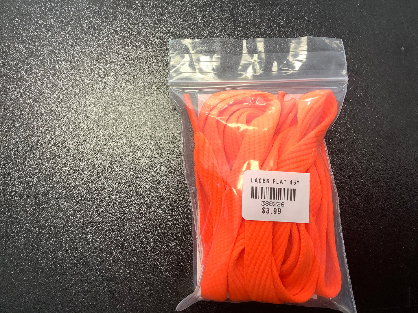Shoe laces flat 45 inch blaze orange tight