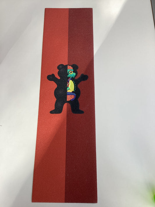 Grizzly Split Colored Anatomical Bear Griptape (Light Red/Dark Red)