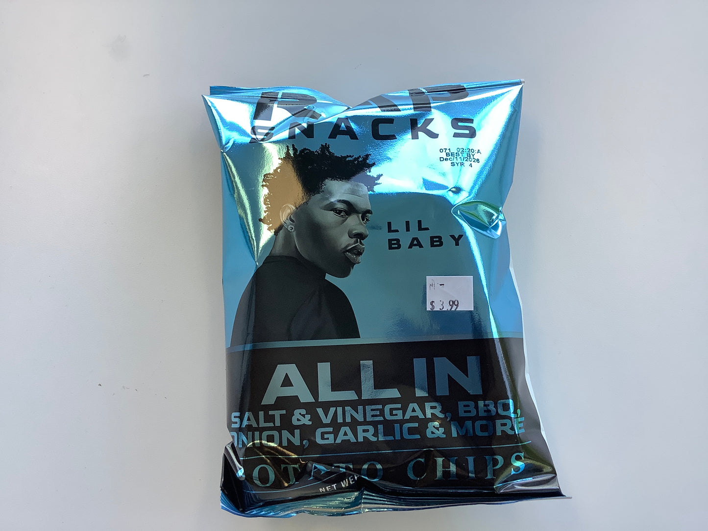 Rap Snacks 2.5oz LIL BABY ALL-IN SALT & VINEGAR, BBQ, ONION, GARLIC, & MORE