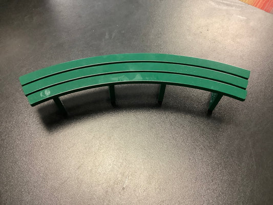 Slushcult curved green bench fingerboard obstacle