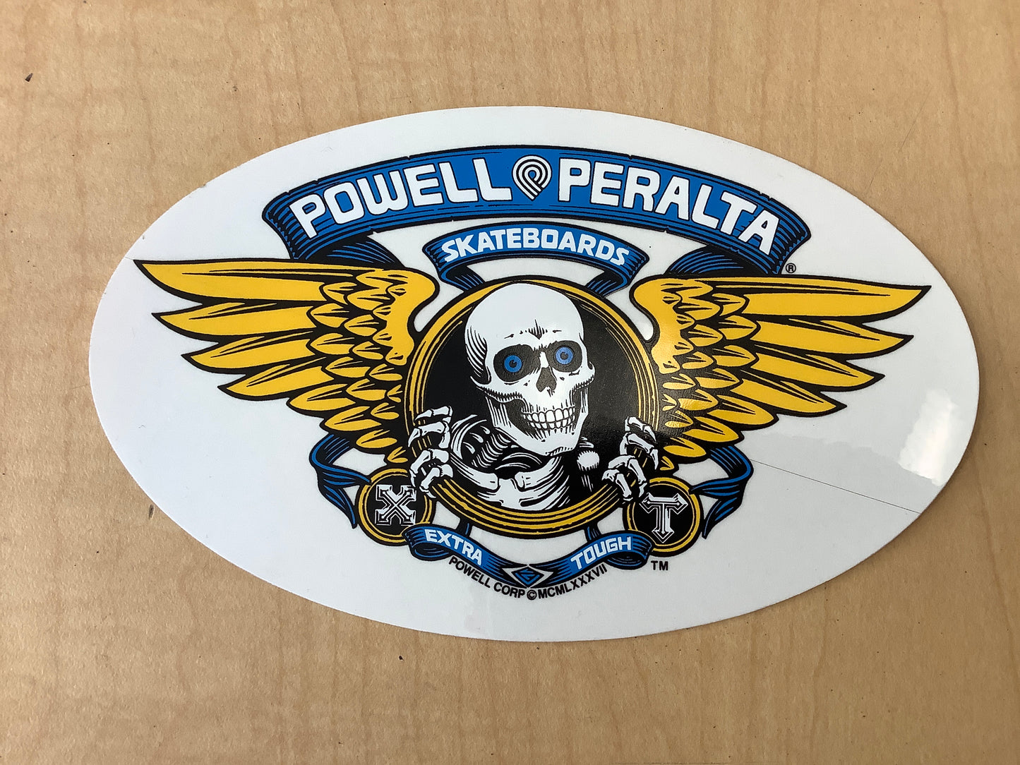 Powell Peralta winged skull 6”x3” oval
