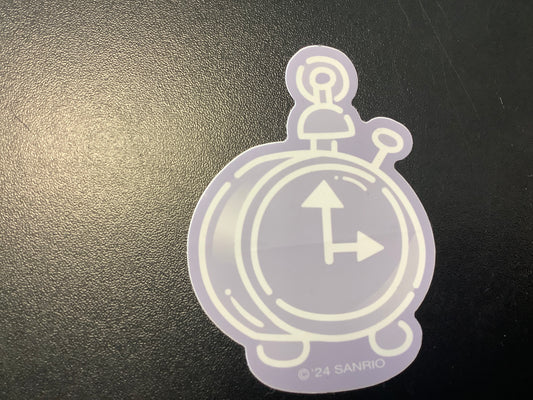Girl skateboards Sanrio clock sticker