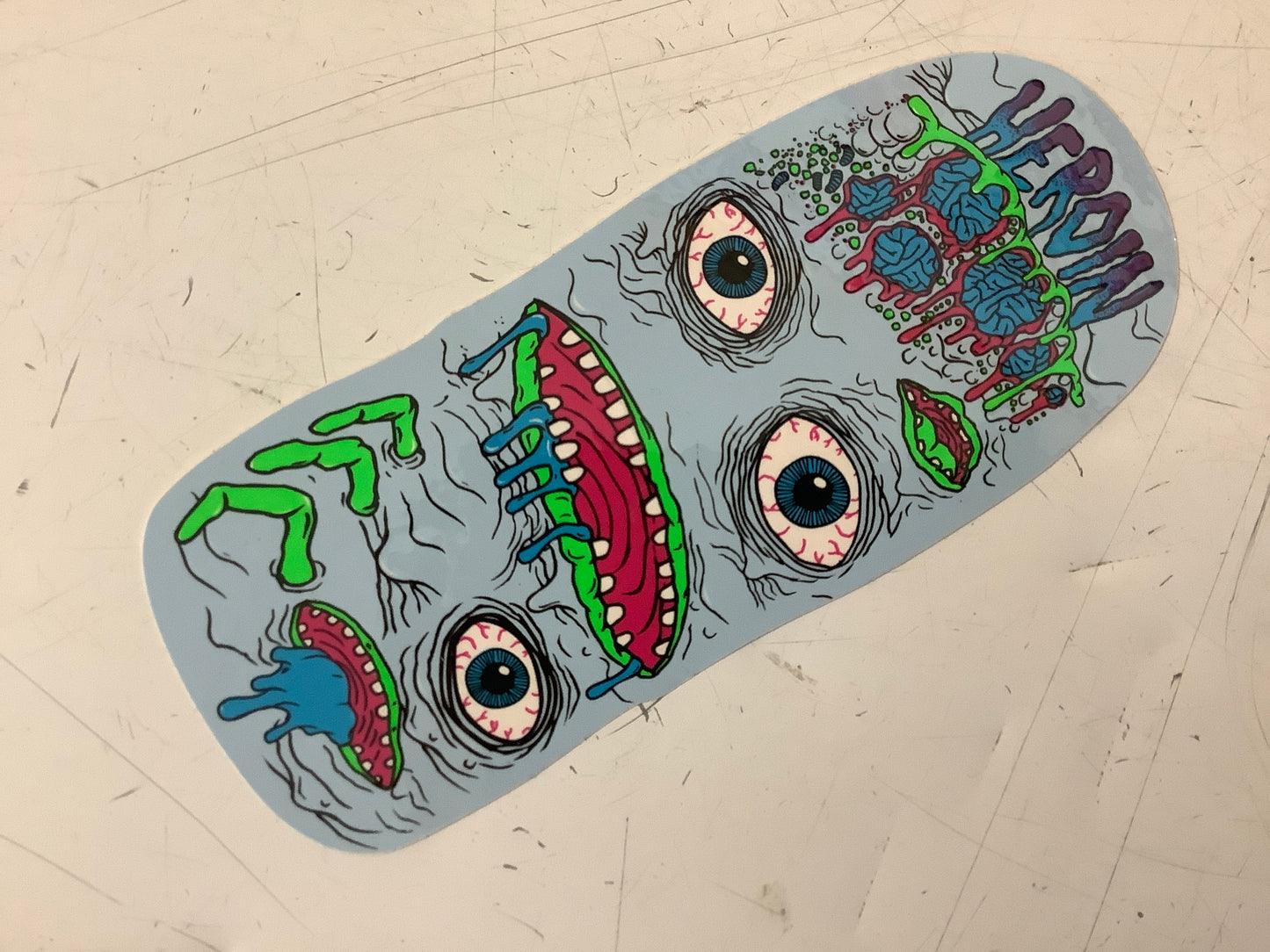 Heroin baby blue monster 6” sticker