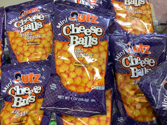 Utz mini cheese balls 1oz baked cheddar
