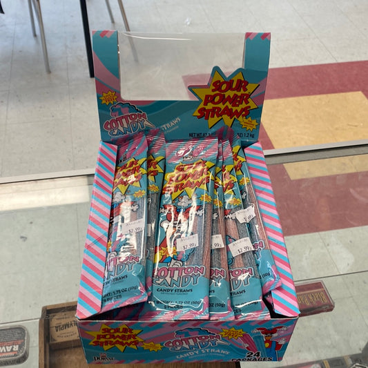 Sour Power Straws candy 1.75oz blue raspberry