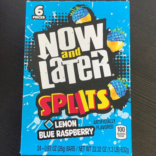 Now and Later Splits Lemon Blue Raspberry .9oz