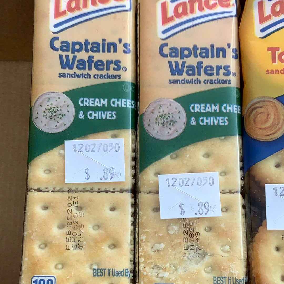 Lance Captains Wafers Cream Cheese Chives Crackers Rowan Skate Center