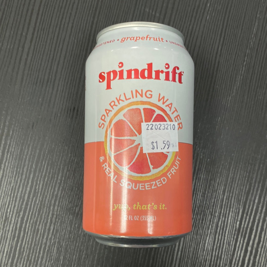 Spindrift sparkling water grapefruit 12oz can