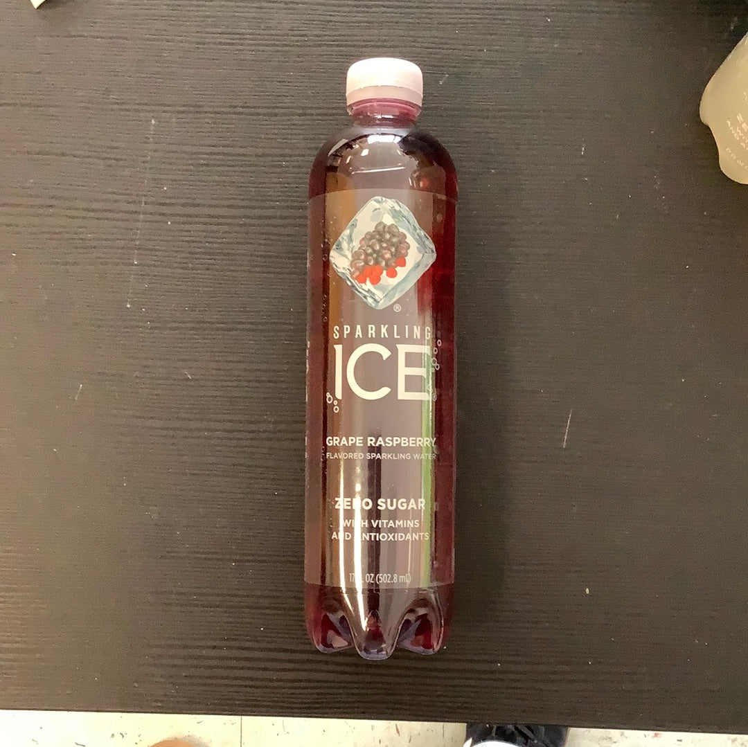 Sparkling Ice 17oz bottle grape raspberry water