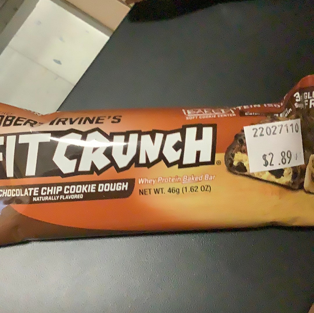 Fit Crunch bar chocolate chip cookie dough