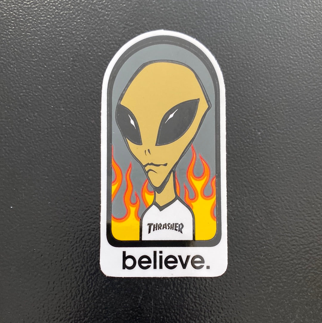Alien Thrasher Sticker Believe