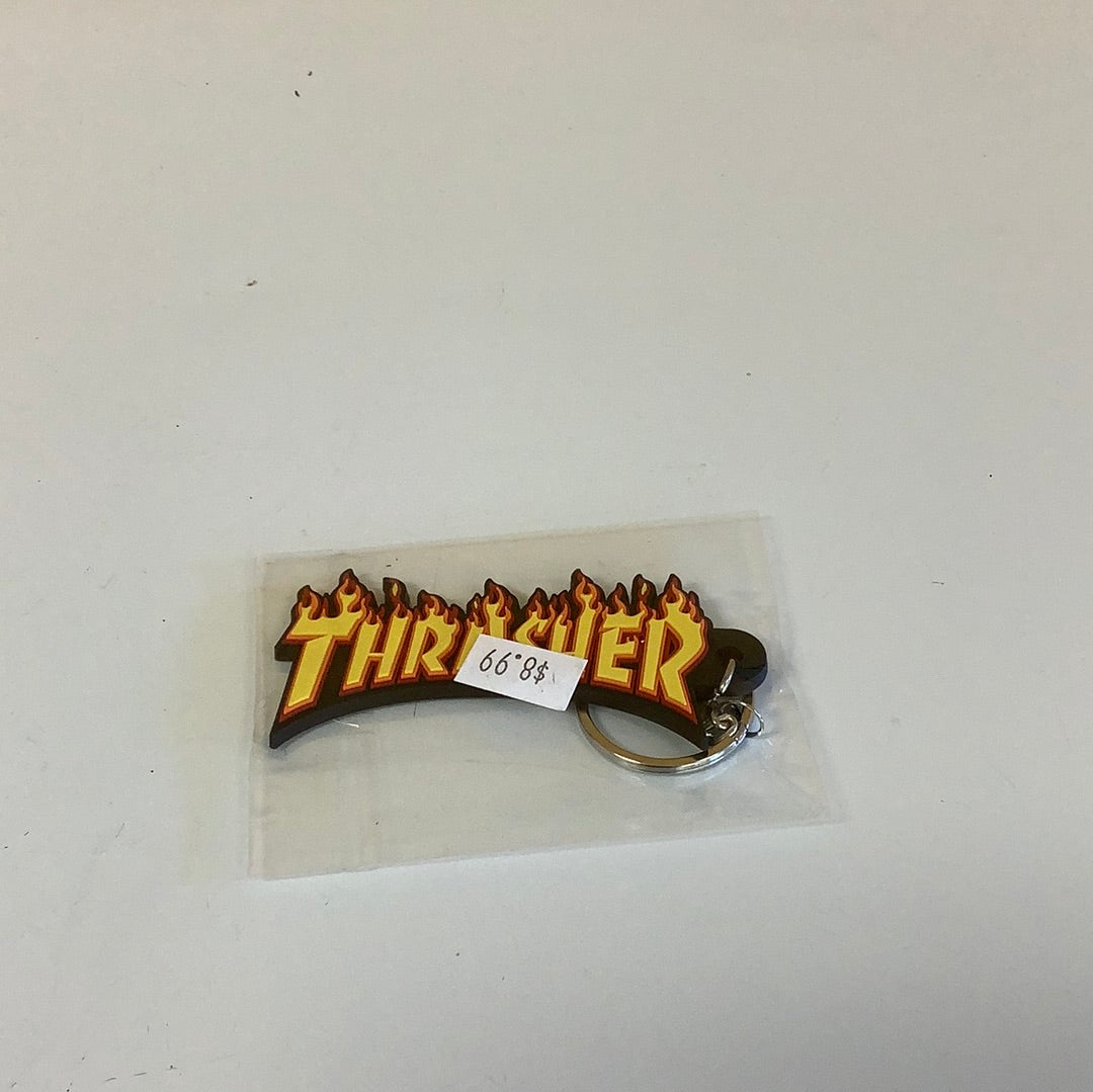 Thrasher keychain fire logo
