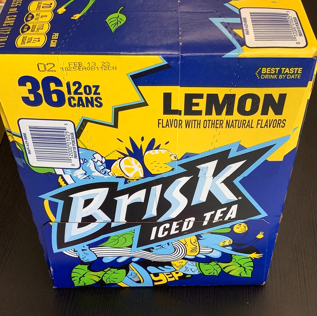 Brisk 12oz can iced tea lemon