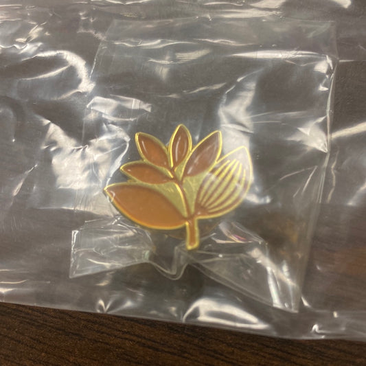 Magenta plant enamel pin