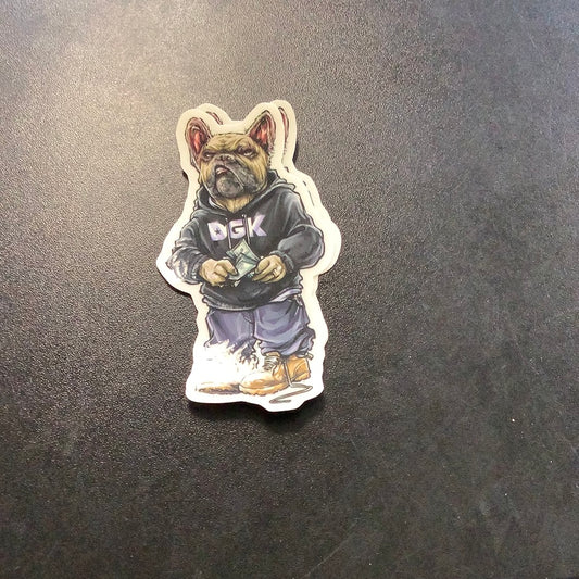 DGK sticker dog in hoodie