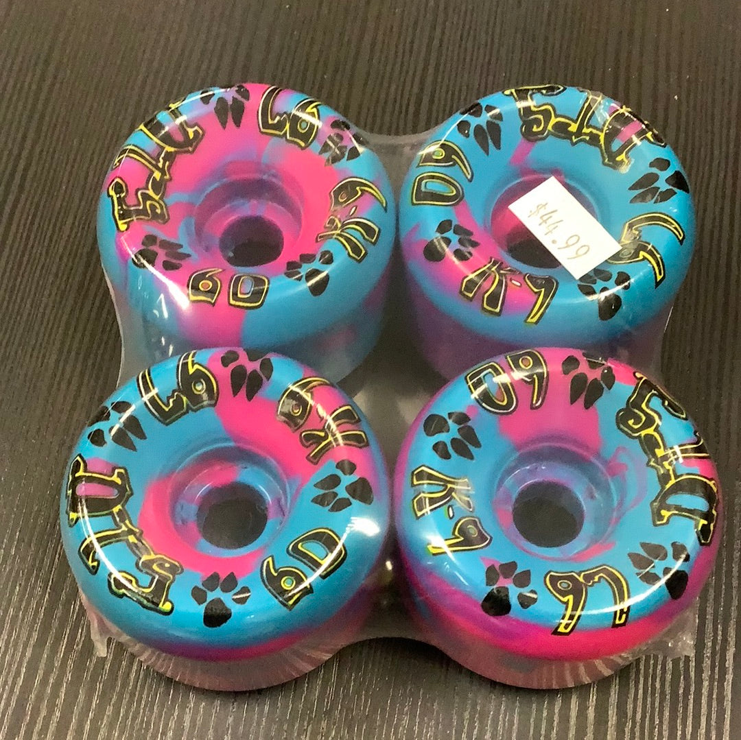 Dogtown wheels k9 60mm 99a swirl pink blue