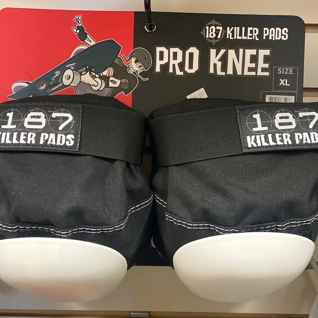 187 pro knee XL Black white cap